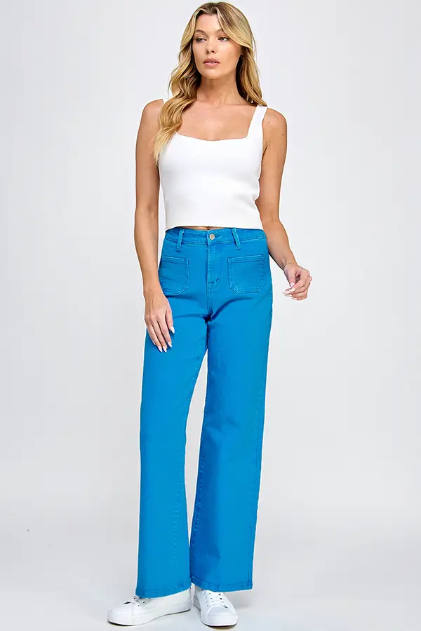 DB-STJ-D708 Lady’s High-Rise Wide Leg Jeans (S)